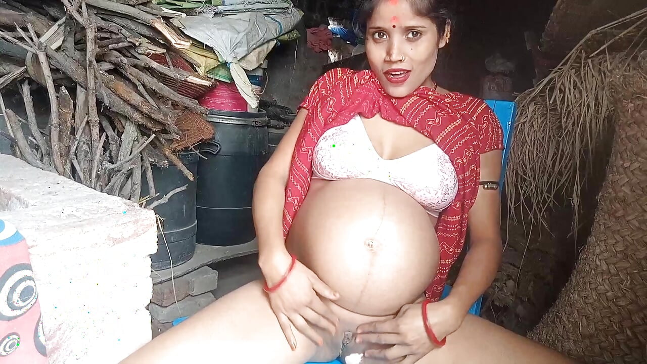 The bihari girl went the roof and was pressing something and fingrring her pussy